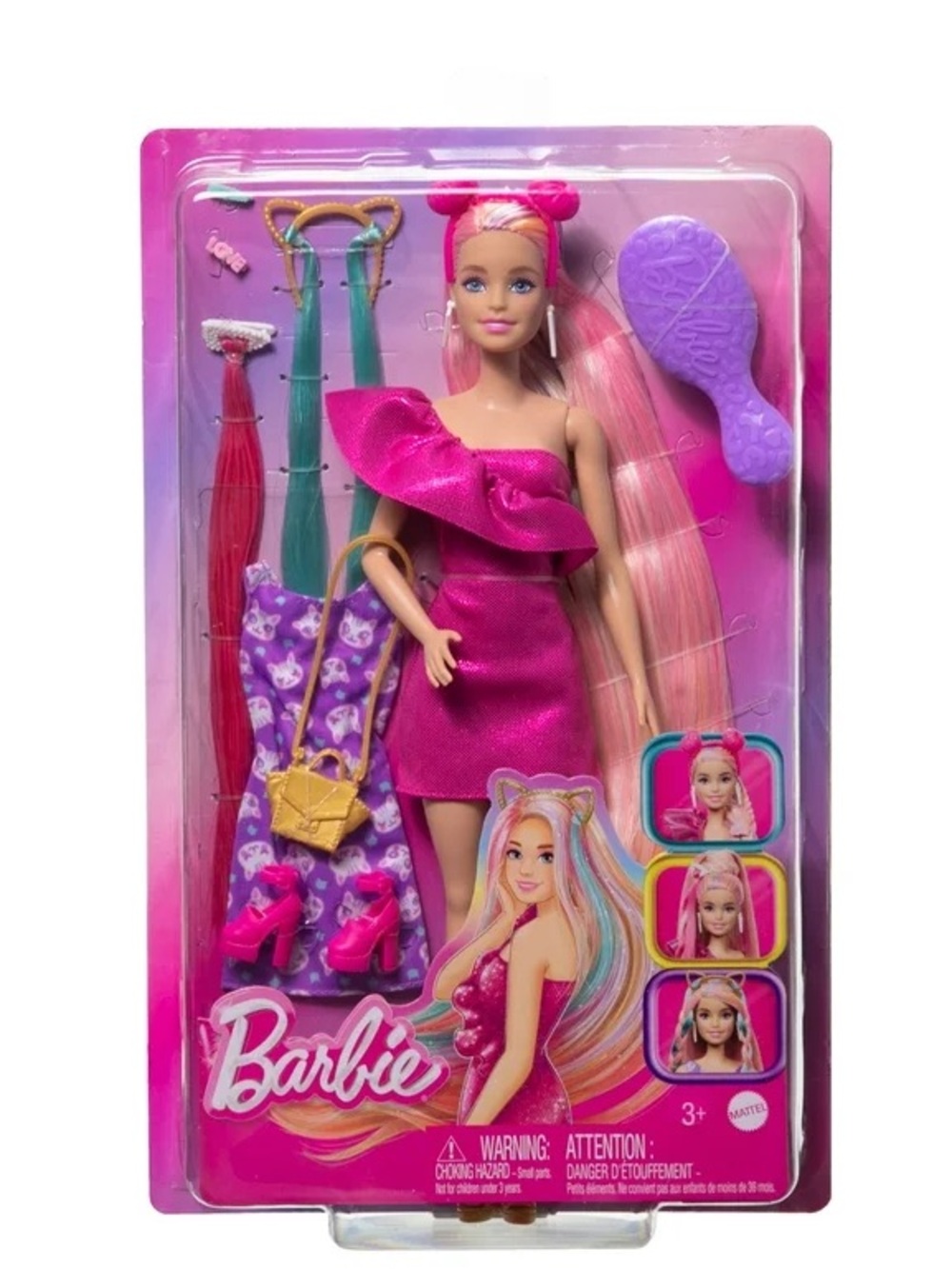 Barbie Fun & Fancy Hair Doll With Extra Long Colorful Blonde Hair & Accessories